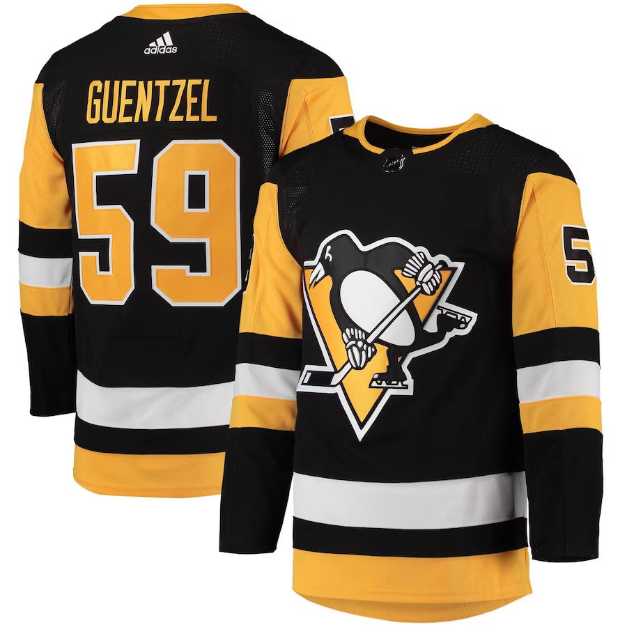 Men Pittsburgh Penguins #59 Jake Guentzel adidas Black Home Primegreen Authentic Pro Player NHL Jersey